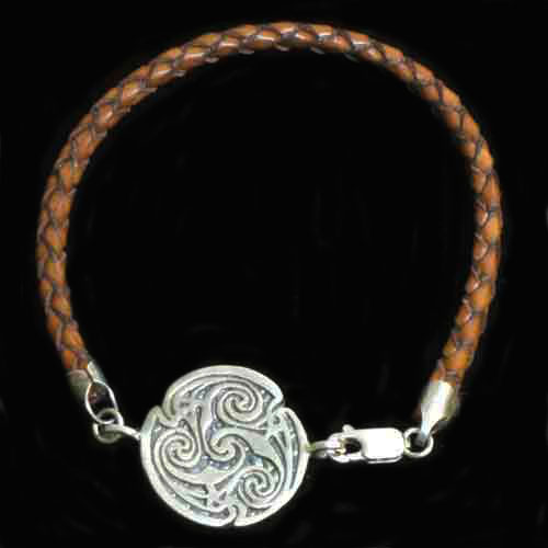  Imagen pulseras plata y cuero motivo celta